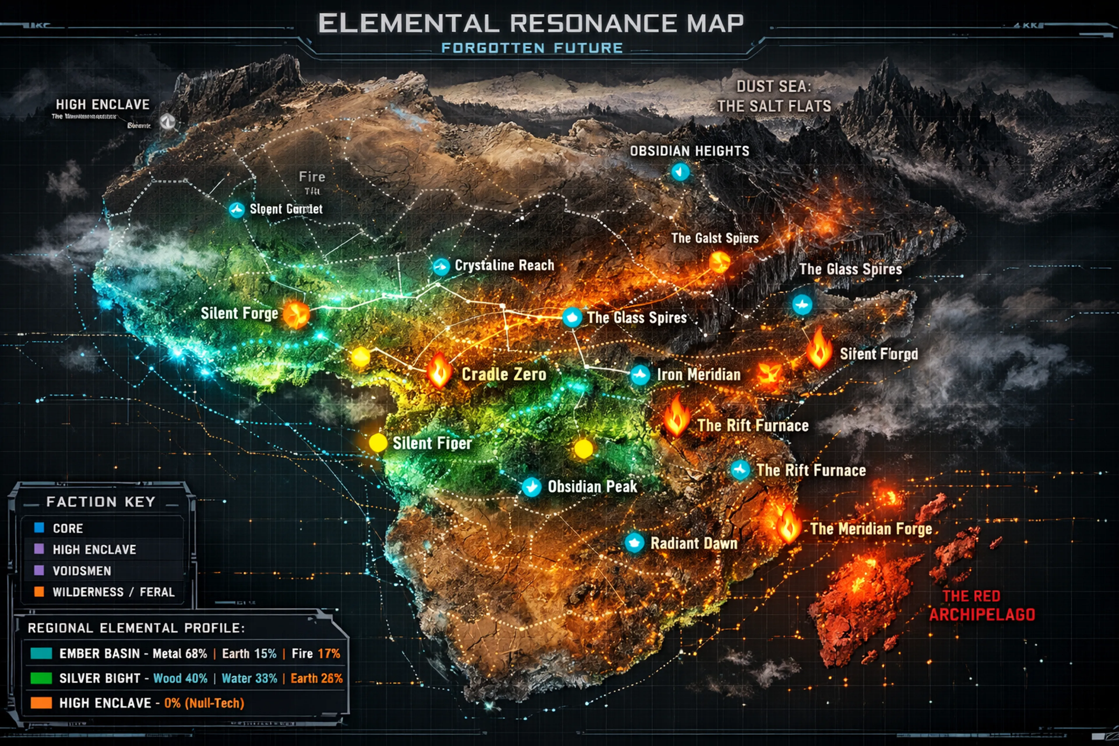 Network of Cable Trails and Beacons